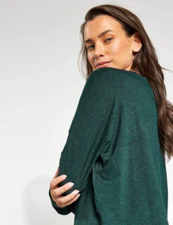 ReSet Long Sleeve Tee - Moss -Outlet Elevate Activewear Store 20 Girlfriend Collective RESET LONG SLEEVE TEE 3024 HGG MOSS MARLED 0022