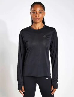 ADIDAS Run Icons Running Long-Sleeve Top - Black