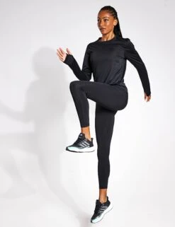 ADIDAS Run Icons Running Long-Sleeve Top - Black -Outlet Elevate Activewear Store 8042S Adidas Run Icons Running Long Sleeve Top H57745 black 0002