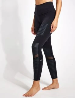 7/8 High Waisted Moto Legging - Black/Glossy -Outlet Elevate Activewear Store ALO 7 8 High Waisted Moto Legging ZSF613 Black Glossy 0008