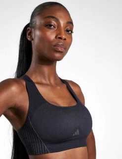 ADIDAS Aeroknit Light-Support Bra - Black/Grey Six