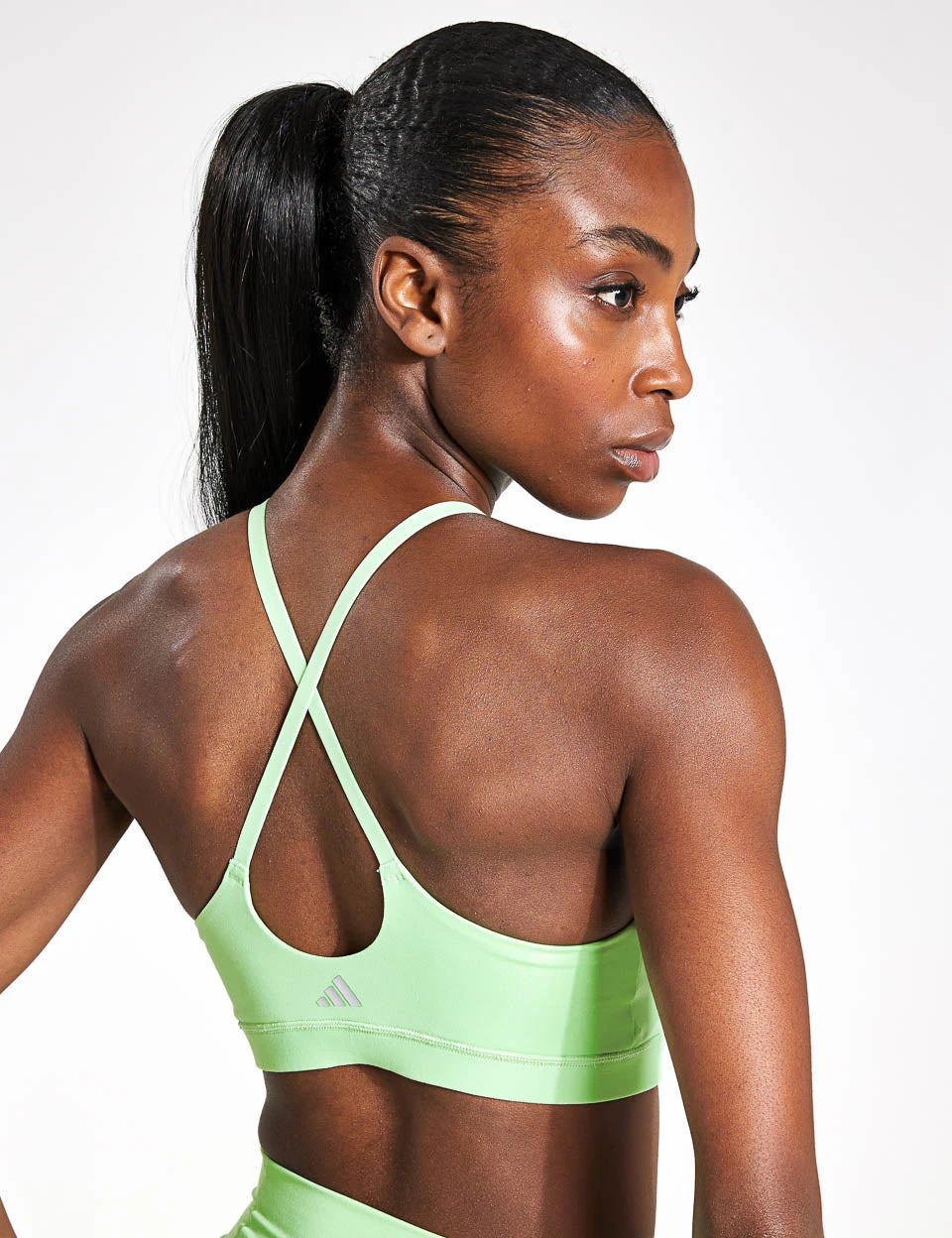 ADIDAS All Me Light Support Bra - Semi Green Spark 2 ADIDAS All Me Light Support Bra - Semi Green Spark - Image 2