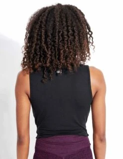 Cover Tank - Black -Outlet Elevate Activewear Store Alo Yoga COVER TANK W2564R BLACK 0030