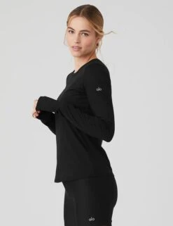 Alosoft Finesse Long Sleeve - Black -Outlet Elevate Activewear Store Alosoft LS Tee 3