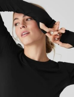 Alosoft Finesse Long Sleeve - Black -Outlet Elevate Activewear Store Alosoft LS Tee 4