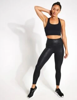 Beyond Yoga Leatherette High Waisted Midi Legging - Black Leatherette Foil -Outlet Elevate Activewear Store BEYOND YOGA Leatherette High Waisted Midi Legging FC3243 Black Leatherette Foil 0002