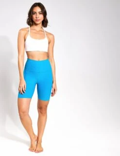 Beyond Yoga Spacedye High Waisted 7" Biker Short - Cali Blue Heather -Outlet Elevate Activewear Store Beyond Short Spacedye High Waisted 7 Biker Short Cali Blue Heather 0004
