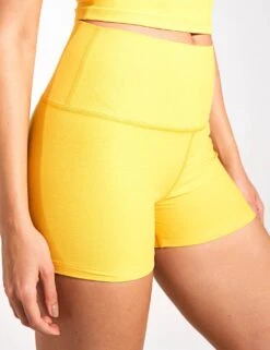 Beyond Yoga Spacedye All For Run 3" Short - Sunflower Heather -Outlet Elevate Activewear Store Beyond Short Spacedye High Waisted 7 Biker Short Cali Blue Heather 0026