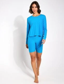 Beyond Yoga Featherweight Daydreamer Pullover - Cali Blue Heather -Outlet Elevate Activewear Store Beyond Sweat Featherweight Daydreamer Pullover Cali Blue Heather 0014