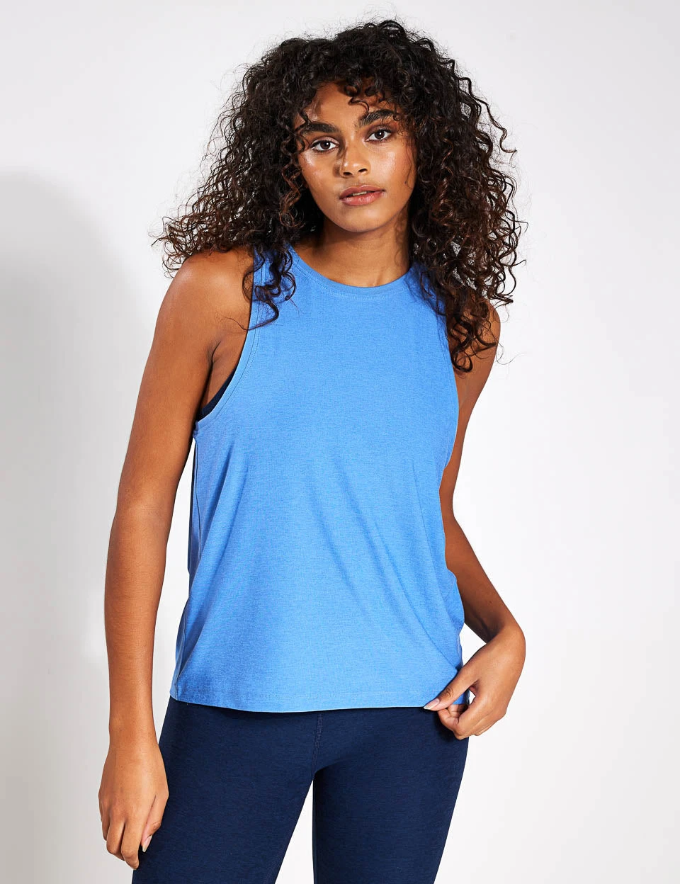 Beyond Yoga Featherweight Rebalance Tank - Sky Blue Heather 1 Beyond Yoga Featherweight Rebalance Tank - Sky Blue Heather