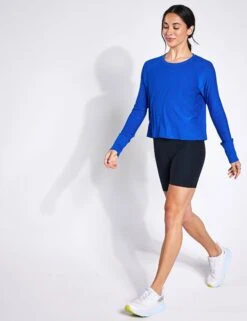 Beyond Yoga Featherweight Daydreamer Pullover - Electric Royal Heather -Outlet Elevate Activewear Store Beyond Yoga Featherweight Daydreamer Pullover LWSD7792 Electric Royal Heather 0027