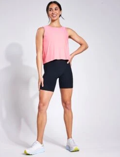 Beyond Yoga Featherweight New View Cropped Tank - Sun Kissed Coral Heather -Outlet Elevate Activewear Store Beyond Yoga Featherweight New View Cropped Tank LWSD4652 Sun Kissed Coral Heather 0011