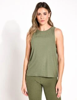 Beyond Yoga Featherweight Rebalance Tank - Moss Green Heather