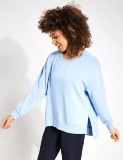 Beyond Yoga Off Duty Pullover - Hazy Sky