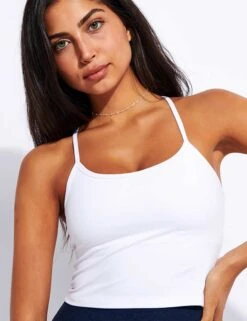 Beyond Yoga Spacedye Slim Racerback Cropped Tank - White Light