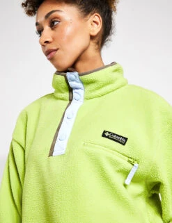 Columbia Helvetia Cropped Half Snap Fleece - Napa Green/Whisper/Stone Green -Outlet Elevate Activewear Store Columbia Helvetia Cropped Half Snap 2014561389 Napa Green Whi 0007