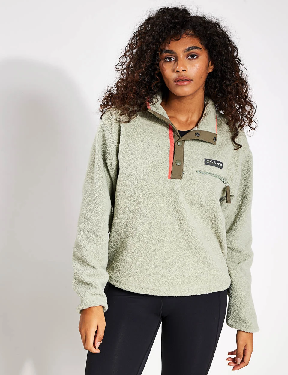 Columbia Helvetia Cropped Half Snap Fleece - Safari 1 Columbia Helvetia Cropped Half Snap Fleece - Safari