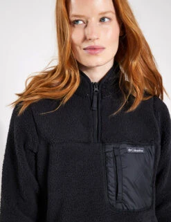 Columbia West Bend 1/4 Zip Sherpa Pullover - Black -Outlet Elevate Activewear Store Columbia WEST BENDTM 1 4 ZIP PULLOVER 2051823 010 Black Black 0039