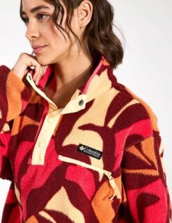 Columbia Helvetia Cropped Half Snap Fleece - Spice Floristic Print/Sunkissed/Juicy -Outlet Elevate Activewear Store Columbia Womens Helvetia Cropped Half Snap Fleece 2014561 Spice Floristic Print Sunkissed Juicy 0029