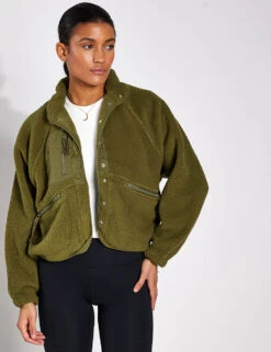 Hit The Slopes Fleece Jacket - Army -Outlet Elevate Activewear Store FP Movement Hit the Slopes Jacket OB921410 3352 Army 0002