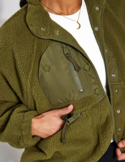 Hit The Slopes Fleece Jacket - Army -Outlet Elevate Activewear Store FP Movement Hit the Slopes Jacket OB921410 3352 Army 0026