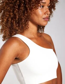 Bianca One Shoulder Bra - Ivory -Outlet Elevate Activewear Store GIRLFRIEND BIANCA BRA ONE SHOULDER 1014 SW IVORY 0029