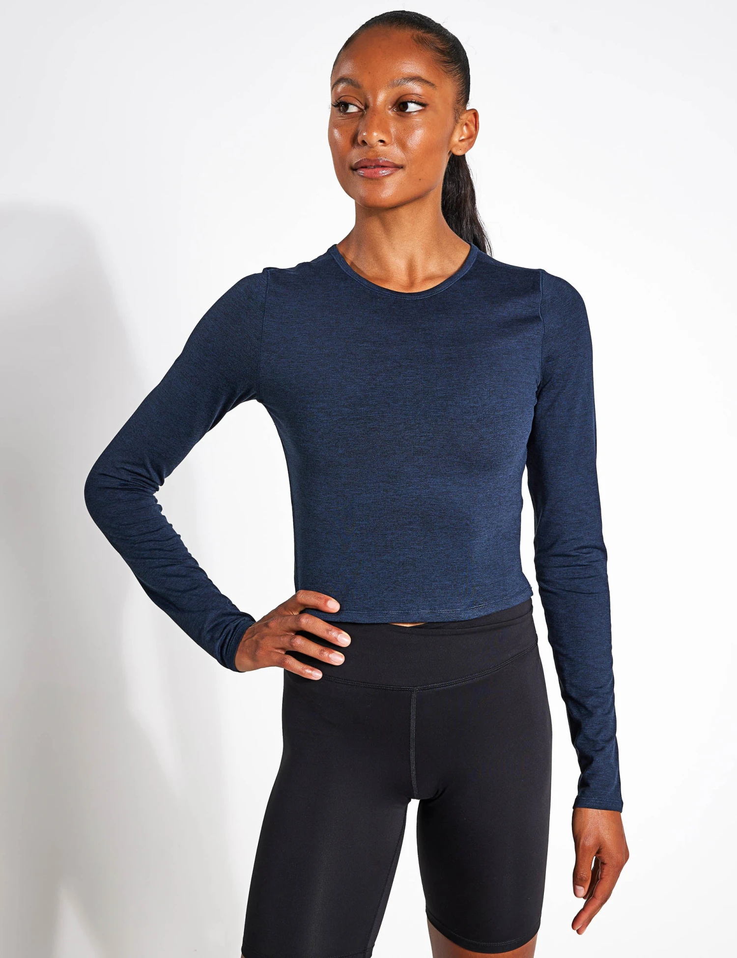 ReSet Cropped Long Sleeve - Midnight 1 ReSet Cropped Long Sleeve - Midnight