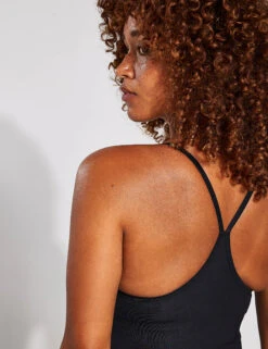 Barre Unitard - Black -Outlet Elevate Activewear Store GIRLFRIEND V NECK BARRE UNITARD 6037 JB BLACK 0040