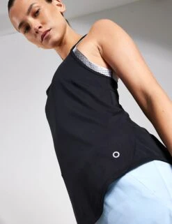 Scoop Neck Racer Back Running Vest Top - Black -Outlet Elevate Activewear Store GOODMOVE Run Vest T51 5737 BLACK 0016