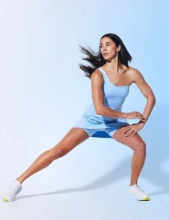 Bianca One Shoulder Dress - Cerulean 10 Bianca One Shoulder Dress - Cerulean -Outlet Elevate Activewear Store Girlfriend Collective BIANCA DRESS ONE SHOULDER 6080 CER CERULEAN 0006