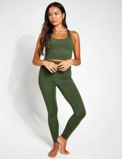 Compressive High Waisted Legging - Seaweed -Outlet Elevate Activewear Store Girlfriend Collective COMPRESSIVE HIGH RISE LEGGING Long 4007 BLF SEAWEED 0002