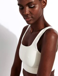 Tommy Bra - Ivory -Outlet Elevate Activewear Store Girlfriend Collective GC TOMMY BRA SQUARE NECK 54797 1016 SW IVORY 0029