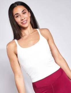 Gemma Scoop Tank - Ivory -Outlet Elevate Activewear Store Girlfriend Collective GEMMA SCOOP TANK 1038 SW IVORY 0002
