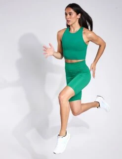 High Waisted Bike Short - Saguaro 11 High Waisted Bike Short - Saguaro -Outlet Elevate Activewear Store Girlfriend Collective HIGH RISE BIKE SHORTS 4011 CG SAGUARO 0015