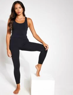 Bella Scoop Tank - Black -Outlet Elevate Activewear Store Girlfriend Collective LUXE SCOOP TANK 1027 JB BLACK 0006