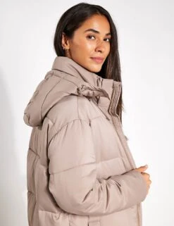 Long Puffer Jacket - Limestone -Outlet Elevate Activewear Store Girlfriend Collective PUFFER JACKET LONG 2002 FG LIMESTONE 0019