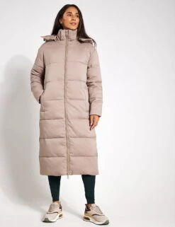 Long Puffer Jacket - Limestone -Outlet Elevate Activewear Store Girlfriend Collective PUFFER JACKET LONG 2002 FG LIMESTONE 0027