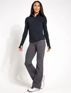 ReSet Mock Neck Half Zip - Black -Outlet Elevate Activewear Store Girlfriend Collective RESET LONG SLEEVE MOCK NECK HALF ZIP 3054 JB BLACK 0001