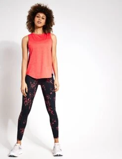 Go Train Printed High Waisted Gym Leggings - Red Mix -Outlet Elevate Activewear Store Goodmove GO TRAIN 5935P RED 0010