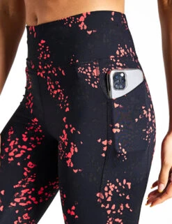Go Train Printed High Waisted Gym Leggings - Red Mix -Outlet Elevate Activewear Store Goodmove GO TRAIN 5935P RED 0013