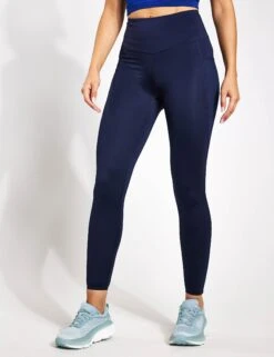 Go Train Mesh High Waisted Gym Legging - Navy