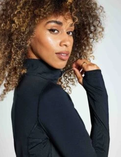 Funnel Neck Half Zip Running Top - Black -Outlet Elevate Activewear Store Goodmove Half Zip Run Top Black T51 5231 Black 0021