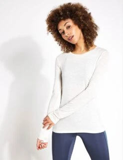 Merinotec Crew Neck Walking Top - Ivory