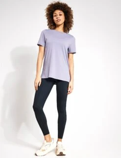 Scoop Neck Mesh Back T-Shirt - Lavender Grey -Outlet Elevate Activewear Store Goodmove MESH PANEL TEE 5177 LAV 0008