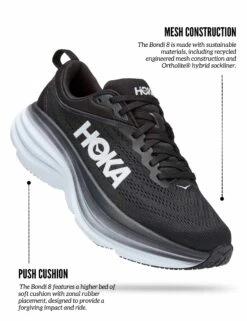 Hoka Bondi 8 - Black/White -Outlet Elevate Activewear Store HokaBondiTemplate 2