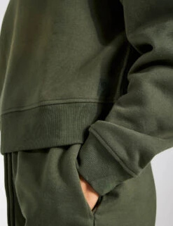 Becca Cropped Sweater - Olivine -Outlet Elevate Activewear Store Lilybod Becca Cropped Fleece Crew LT66 OLV Olivine 0016