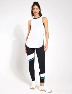 Hannah Full Length Legging - Black/Bright Blue -Outlet Elevate Activewear Store Lilybod Hannah Full Length Legging LL150 BBB Black Bright Blue 0001