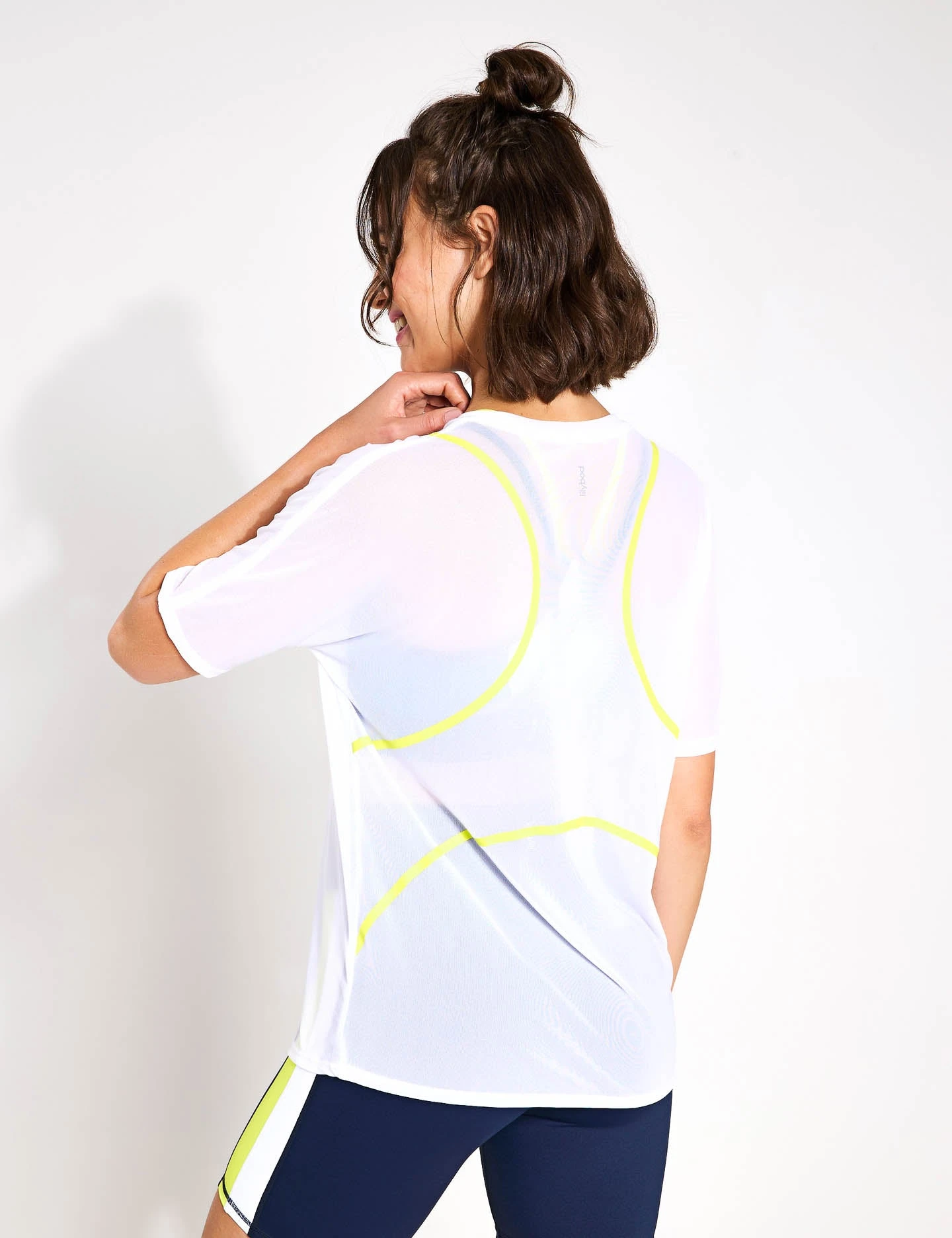Heidi Sports Tee - White/Lime 2 Heidi Sports Tee - White/Lime - Image 2