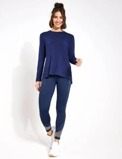 Kendall Long Sleeve Top - Navy -Outlet Elevate Activewear Store Lilybod Kendall Longsleeve LT88 NB Navy 0014