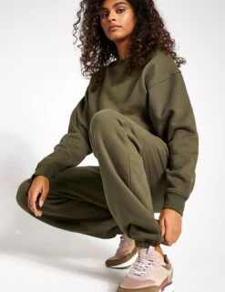 Lucy Track Pants - Olivine -Outlet Elevate Activewear Store Lilybod Lucy Oversized Fleece Track Pant LL89 OLV Olivine 0007